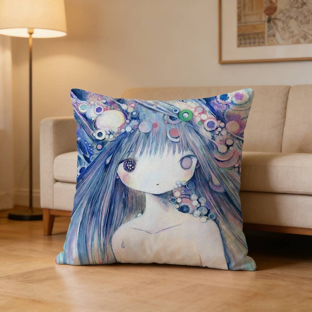 K-Kikuos Art Pillow Case For Sofa Living Room Home Office Decor Protective Cover