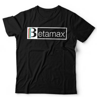 Футболка Betamax с длинным рукавом, логотип, унисекс, винтажная, ретро, для любителей кино, VHS, 70-х, видео
