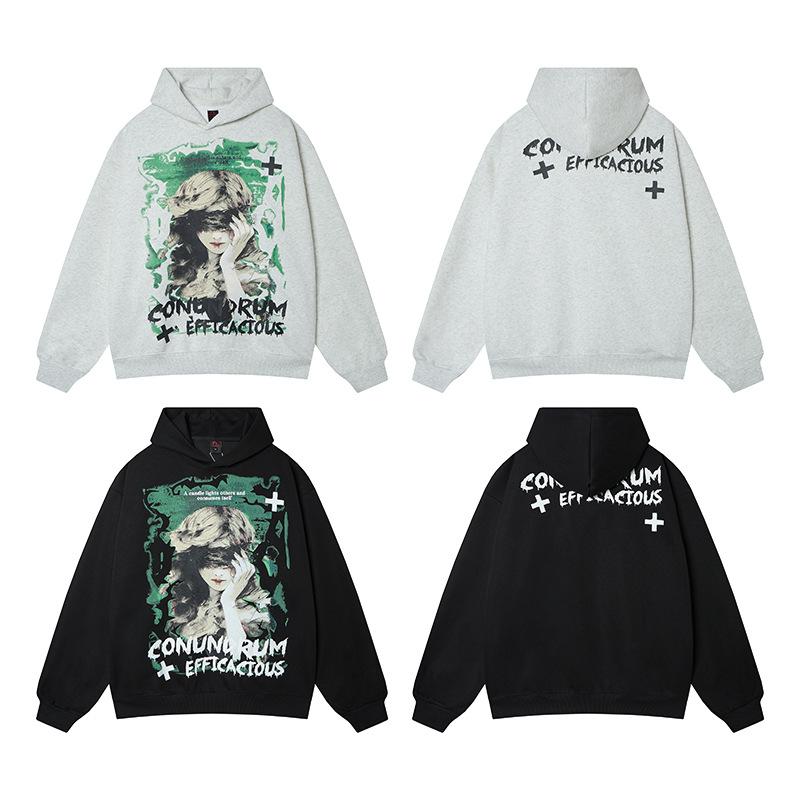 Unisex Casual Hoodie Long Sleeve Loose Sweatshirt Men Women Daily Wear Pullover Hooded Top