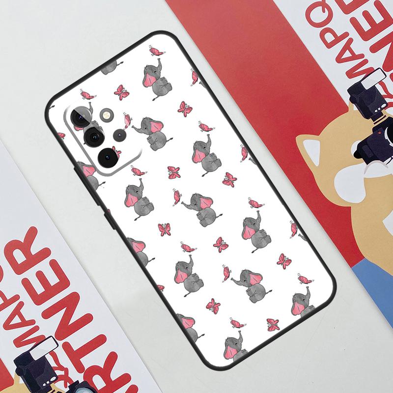Cute Elephant Phone Case For Samsung Galaxy A53 A33 A23 A13 A52 A32 A22 A12 A51 A71 A14 A24 A34 A54 A21S