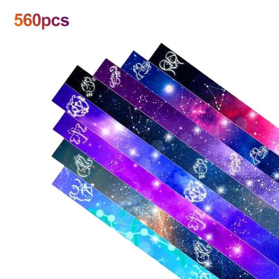 560 шт. бумага для оригами со звездами для снятия стресса, ручные работы, бумажные полоски со звездами, художественная бумага для оригами, домашняя школа