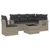 6 Piece Garden Sofa Set with Cushions Light Grey Poly Rattan
