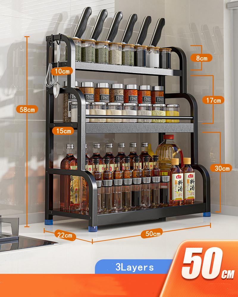 2 слоя 3 слоя Нержавеющая сталь кухонная стойка для хранения палочек для еды приправы полка органайзер нож банка бытовые принадлежности