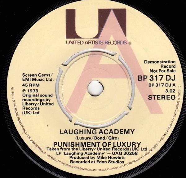 7-дюймовая пластинка PUNISHMENT OF LUXURY - Laughing Academy BP317DJ United Artists 1980 UK Рок Б/У