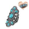 BLUELANS RINGS Finger Ring Party Vintage Turquoise Hollow Inlaid Symmetric Jewelry