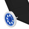 Folding Sun Lounger with Sunshade and Wheels Steel Black
