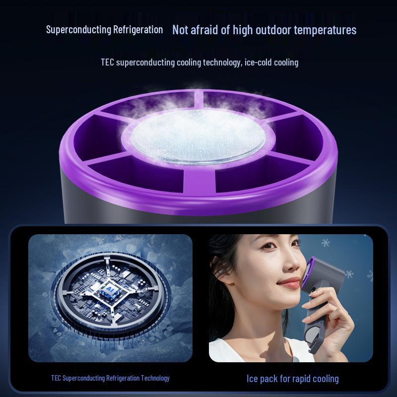 Portable Rechargeable Mini Fan with Ice Pack for Cooling