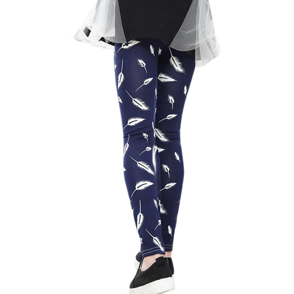 Slim Girls Printed Leggings Kids Casual Long Pants Outdoor Children All Match Trousers