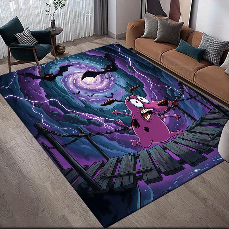 Courage Flannel Pattern Square Carpet,Area Rug,Carpet Rug for Living Room Bedroom Sofa Playroom Decor,Non-slip Floor Mat