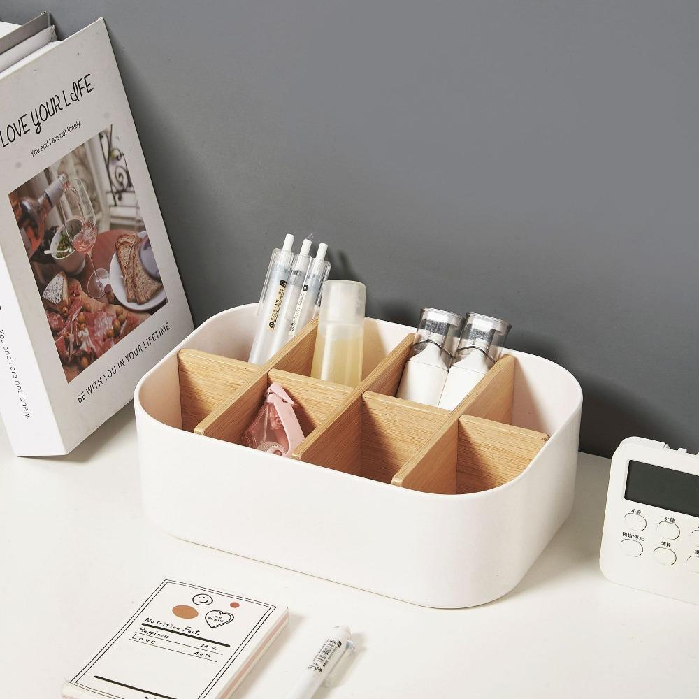 Косметический органайзер Настольный ящик для хранения Многофункциональный держатель для пульта ДУ от телевизора Прочный органайзер для гостиной