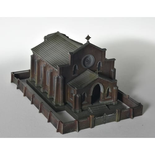 TOMYTEC 1/144 DioColle Combat Series DCM11 Ruined Church Pre-painted Plastic Model 315780