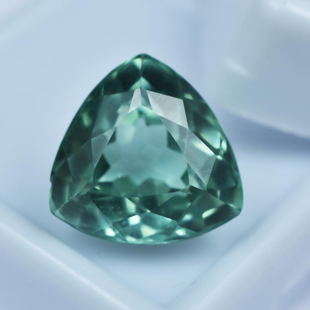 Natural Bluish Green Sapphire Loose Gemstone Ceylon 10.05 ct Trillion Cut September Birthstone Gift