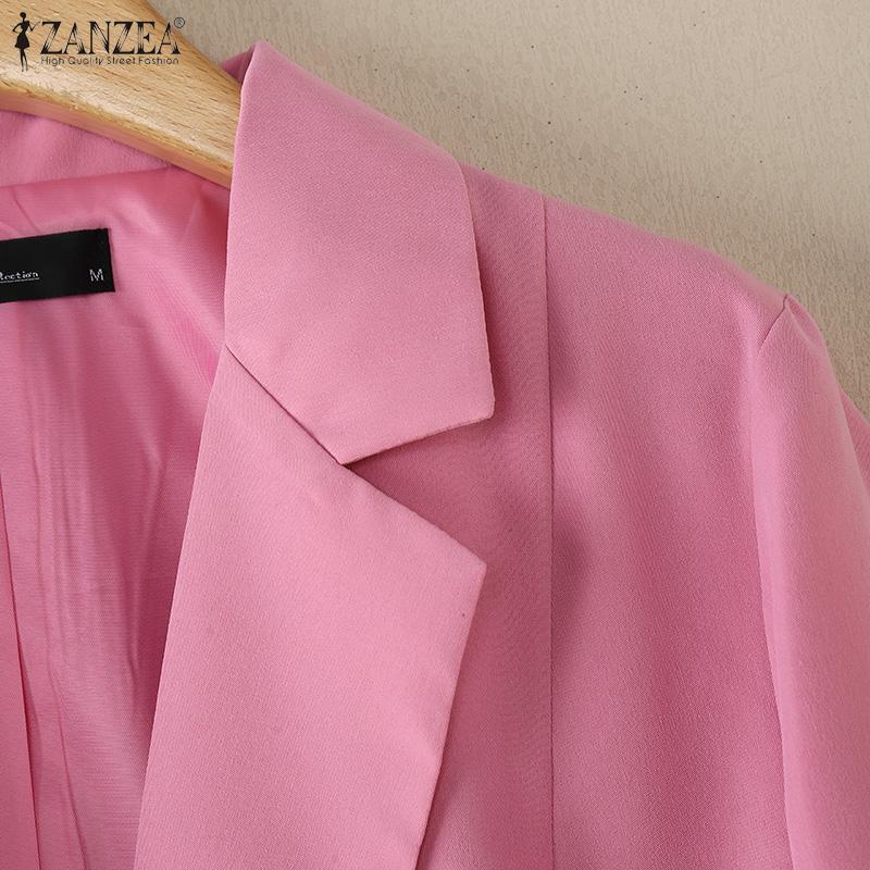 ZANZEA Женский тонкий кардиган с зазубренными лацканами и длинным рукавом