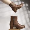 Shoetopia Женские короткие ботильоны на массивном каблуке с нескользящей подошвой, удобные модные ботильоны на щиколотку | Мягкая амортизирующая подошва | Для повседневной носки, вечеринок и зимы