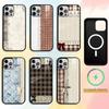 Кружевная сетка пэчворк Чехол для телефона для iPhone 17, 16, 15, 14, 13, 12, 11 Plus, Pro Магнитный для Magsafe Беспроводная зарядка