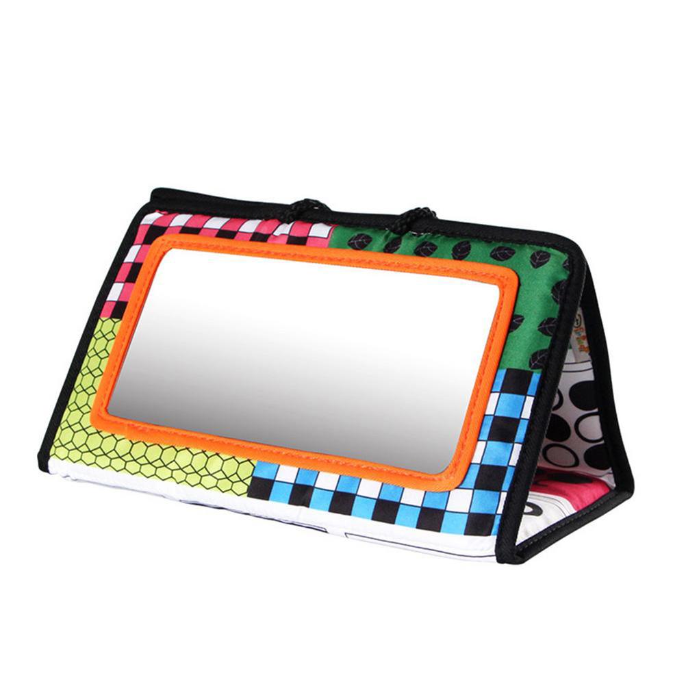 Tummy Time Mirror Toy for Baby High Contrast Activity Mirror Teether Toy Black and White Baby Toys