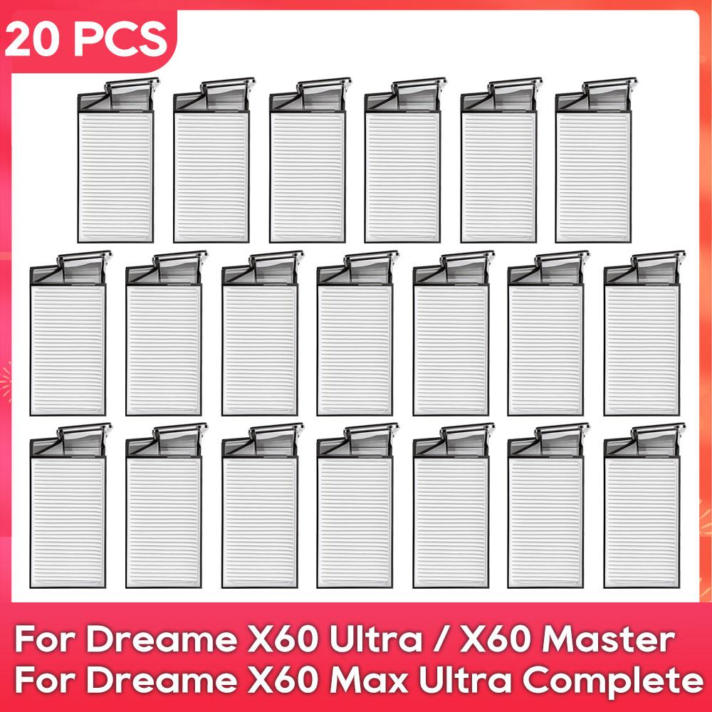 Подходит для (Dreame X60 Max Ultra Complete / X60 Ultra / X60 Master) Запчасти для пылесоса Щетка HEPA-фильтр Тряпка для швабры Мешок для пыли Аксессуары