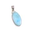 Natural Republic Larimar Gemstone 925 Solid Sterling Silver Pendant 1.25'' i7L66