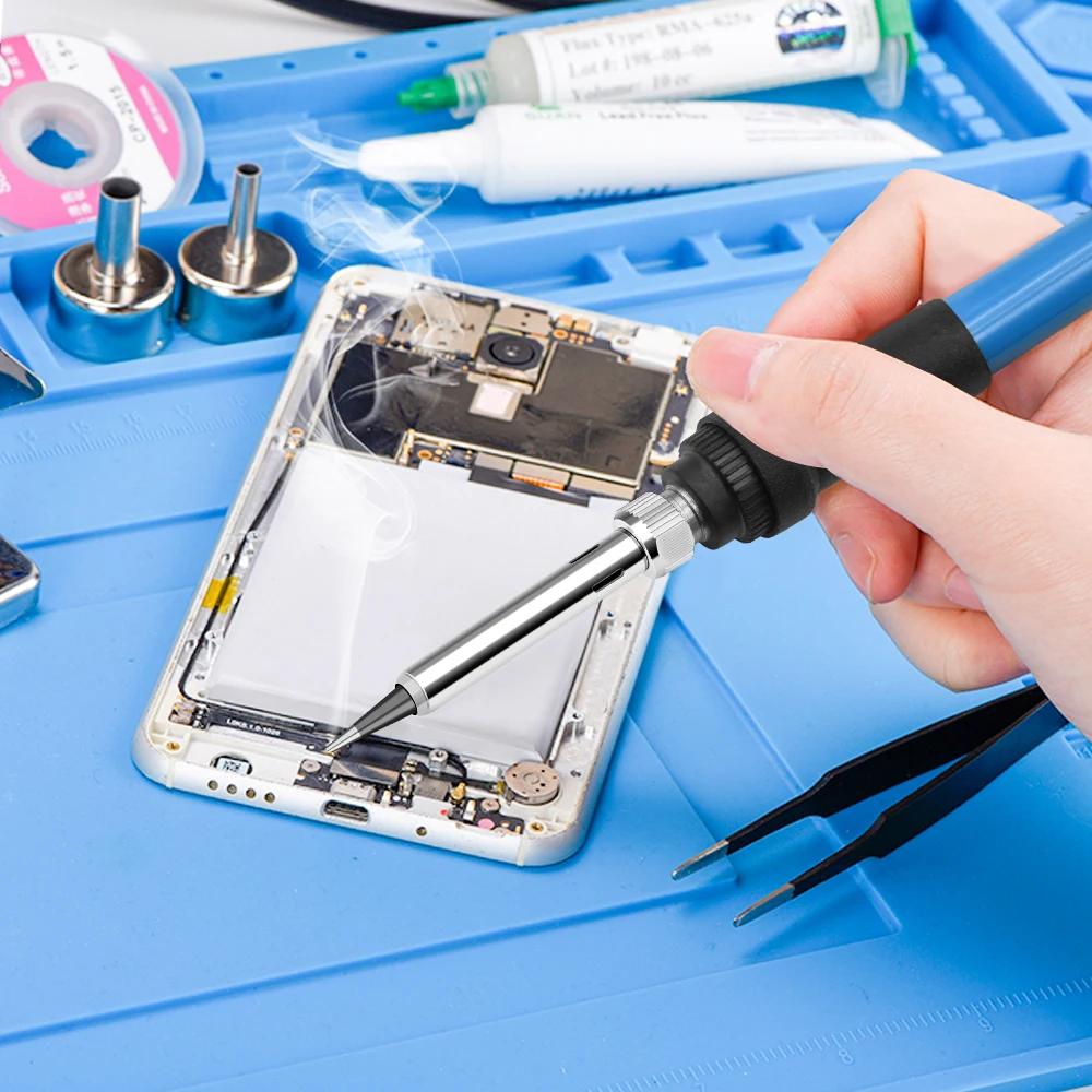 Комплект электропаяльника JCD 220 В 60 Вт с регулируемой температурой, сварочная паяльная станция, нагревательные карандаши, инструменты для ремонта