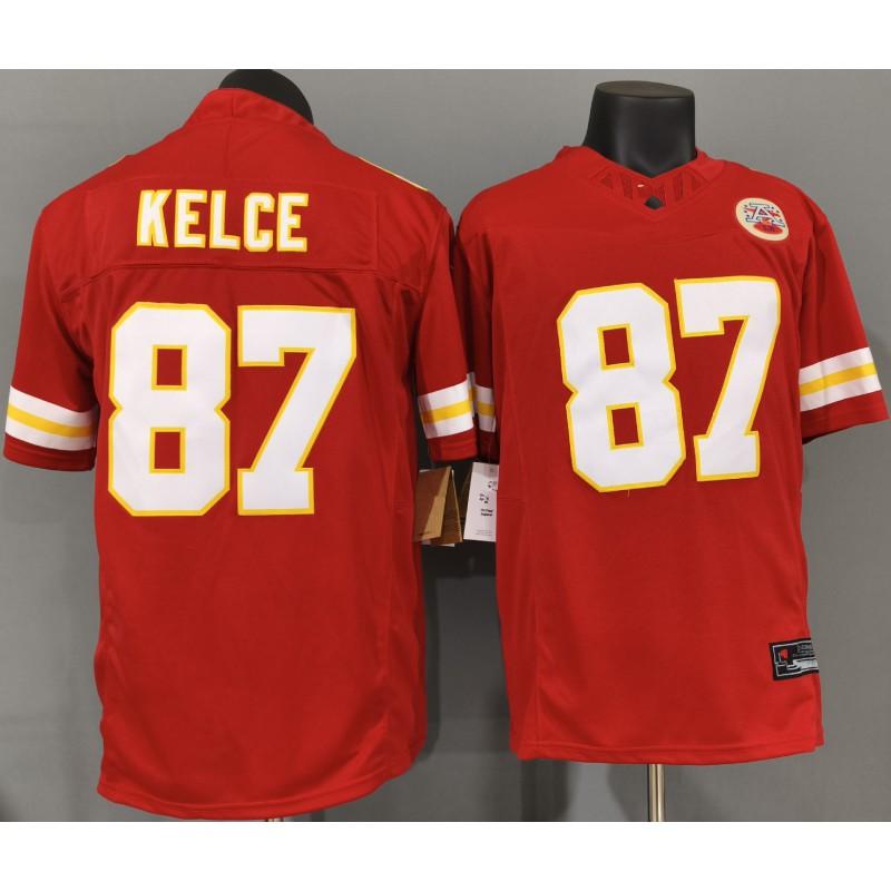 Kansas City Chiefs Travis Kelce 87 Football Jersey Embroidered Game Practice Fan Apparel
