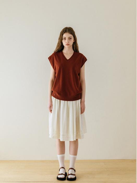 TINKNIT Premium Wool Knit Vest_Ivory
