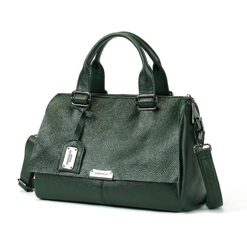 Роскошная женская ретро кожаная сумка через плечо, сумка-мессенджер, большая вместимость, женская однотонная сумка через плечо