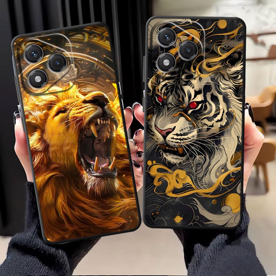 Чехол для телефона Funda для Honor X9a X8 X7 8X 200 400 Lite 70 90 X6 X5b Magic5Lite Крутой Тигр Лев