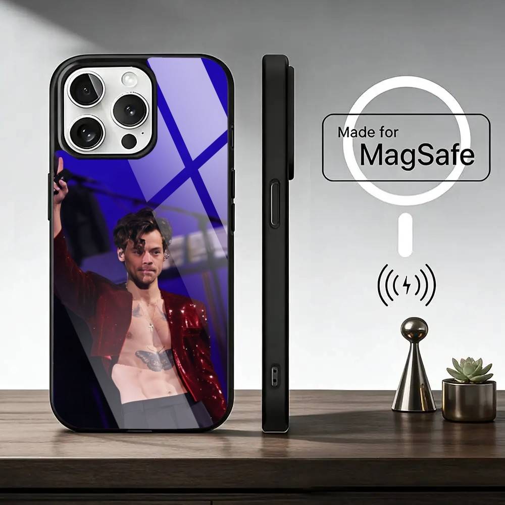 Чехол для телефона певца Гарри Стайлса Для iPhone 17, 16, 15, 14, 13, 12, 11 Plus, Pro Магнитный с беспроводной зарядкой Magsafe