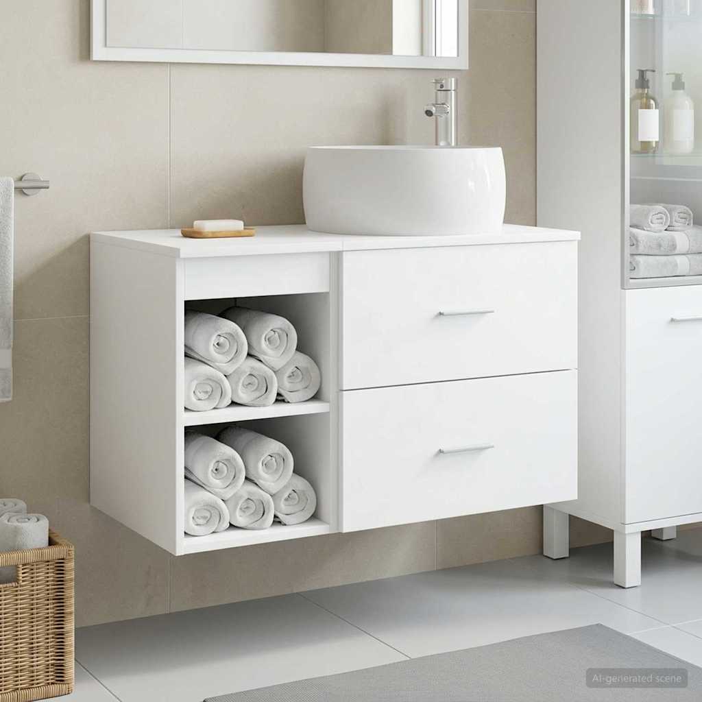 Bathroom Furniture Set 2 pcs White Particle Board