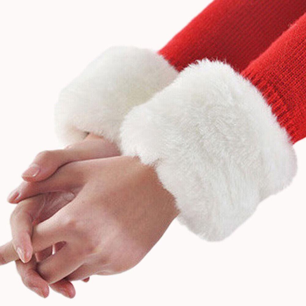 For Wool Coat & Jackets Warm Furry Wristbands Furry Wrist Cuff Arm Warmer Faux Fur Wrist Cuffs