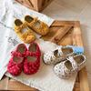 Girls Flat Shoes With Polka Dots Bow Detail Soft Sole Slip-On Toddlers Kids