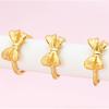 Delicate Brass Gold Plated Open Bow Ring Adjustable Fit Simple Stylish Jewelry Womens