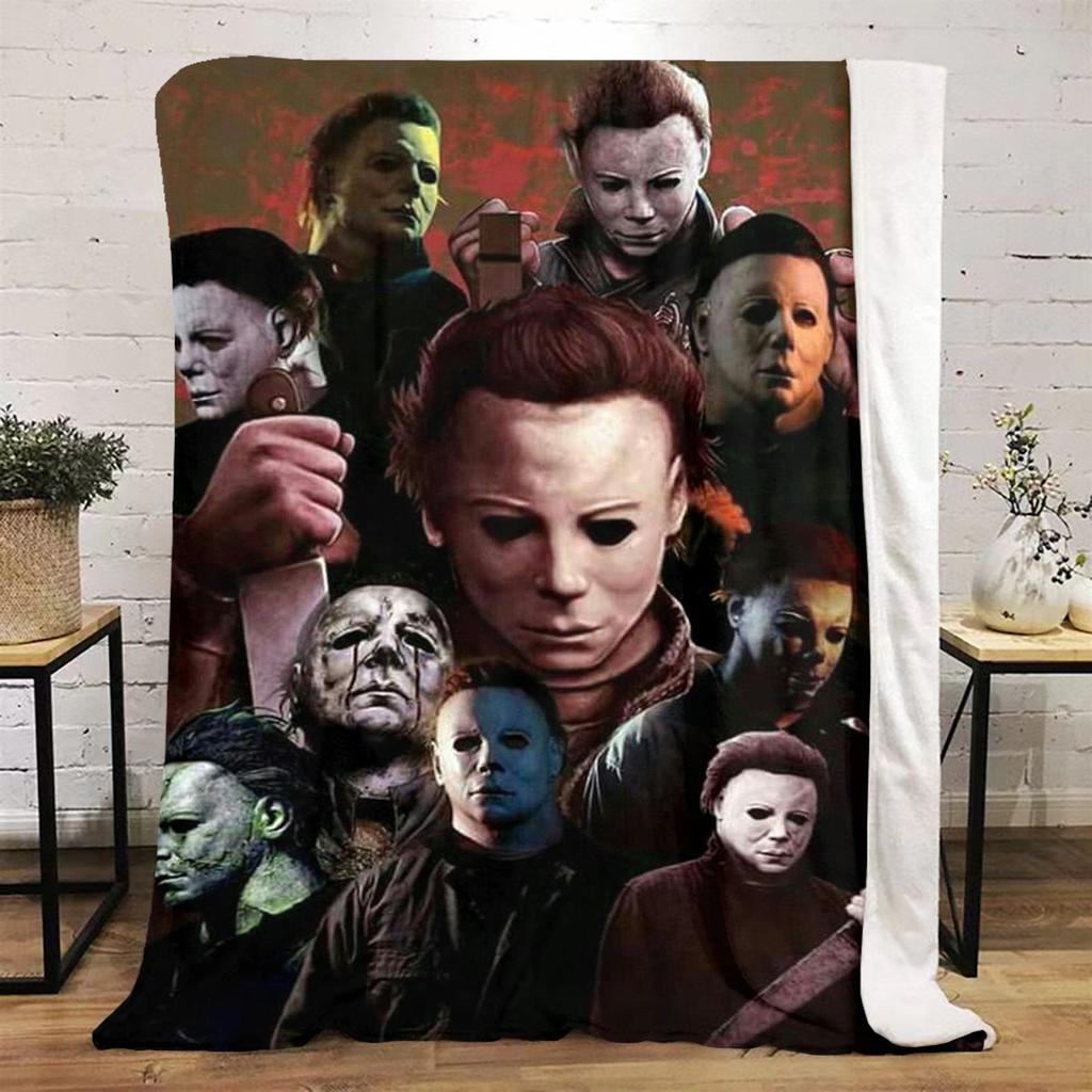Halloween Horror Movie Poster Blanket Perfect All Seasons Soft Comfortable Sofa Office Nap Travel Festive Gift