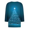 Women's T Shirt Tee Christmas Print Button  3/4 Sleeve Daily Weekend Fashion Basic V- Neck Regular Top