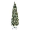7.5 Ft Pre-Decorated Pencil Christmas Tree Pre-Lit Holiday Tree with Clear Lights Collapsible for