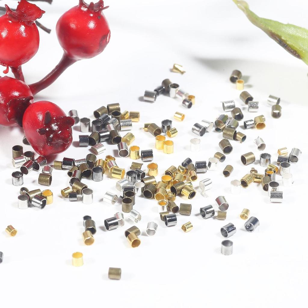500 шт., 5 цветов, пробка с микропробкой, свободные бусины диаметром 1,5 мм, 2 мм, нескользящие медные бусины-прокладки, фурнитура для ювелирных изделий своими руками
