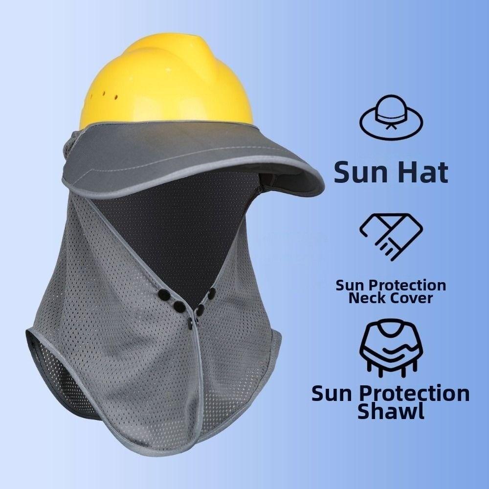 Mesh Safety Helmet Sunshade Breathable Neck Protection Sun Shield for Construction Workers
