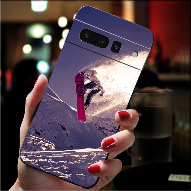 Чехол для телефона Google Pixel 10 9 Pro XL 9A 8 7 6 Pro Pixel 8A 7A 6A Pixel 8 7 6 5 Снег Умри Лыжи Сноуборд Спорт