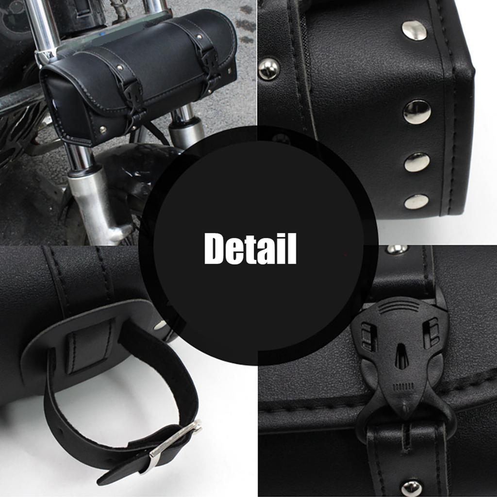 Motorcycle Tools Bag Barrel Shape Motorcycle Front Bag Black Waterproof Saddlebags Motorcycle Riding Bag
