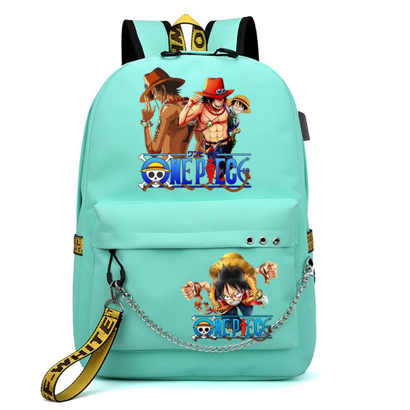 Школьная сумка-рюкзак USB с принтом One Piece для учеников начальной и средней школы, для мужчин и женщин, с лямками