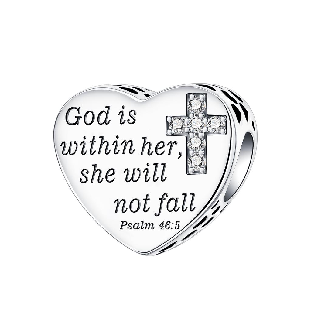 Copper Wings Sister Cross Pendant Charms Fit Original 4Mm Aperture Bracelet Charm Beads Necklace Diy Female Jewelry