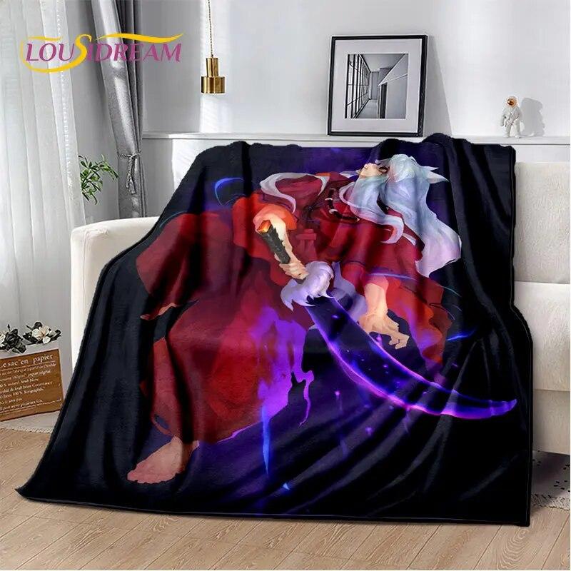 Мягкое плюшевое одеяло с рисунком аниме Inuyasha, фланелевое одеяло для гостиной, спальни, кровати, дивана, чехол для пикника Bettdecke