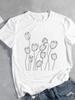 Unisex Flower Style Trend 90s Short Sleeve Fashion Print Lady Tee Top Clothing Casual  Tshirt FeUnisex Graphic T-shirts