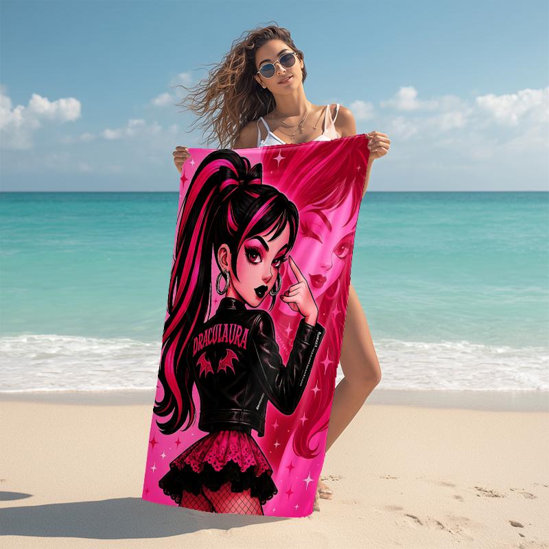 1Pc Monster High Dolls Beach Towel Microfiber Beach Towel Thin Absorbent For Beach Swimming Yoga Bath Sports 091730