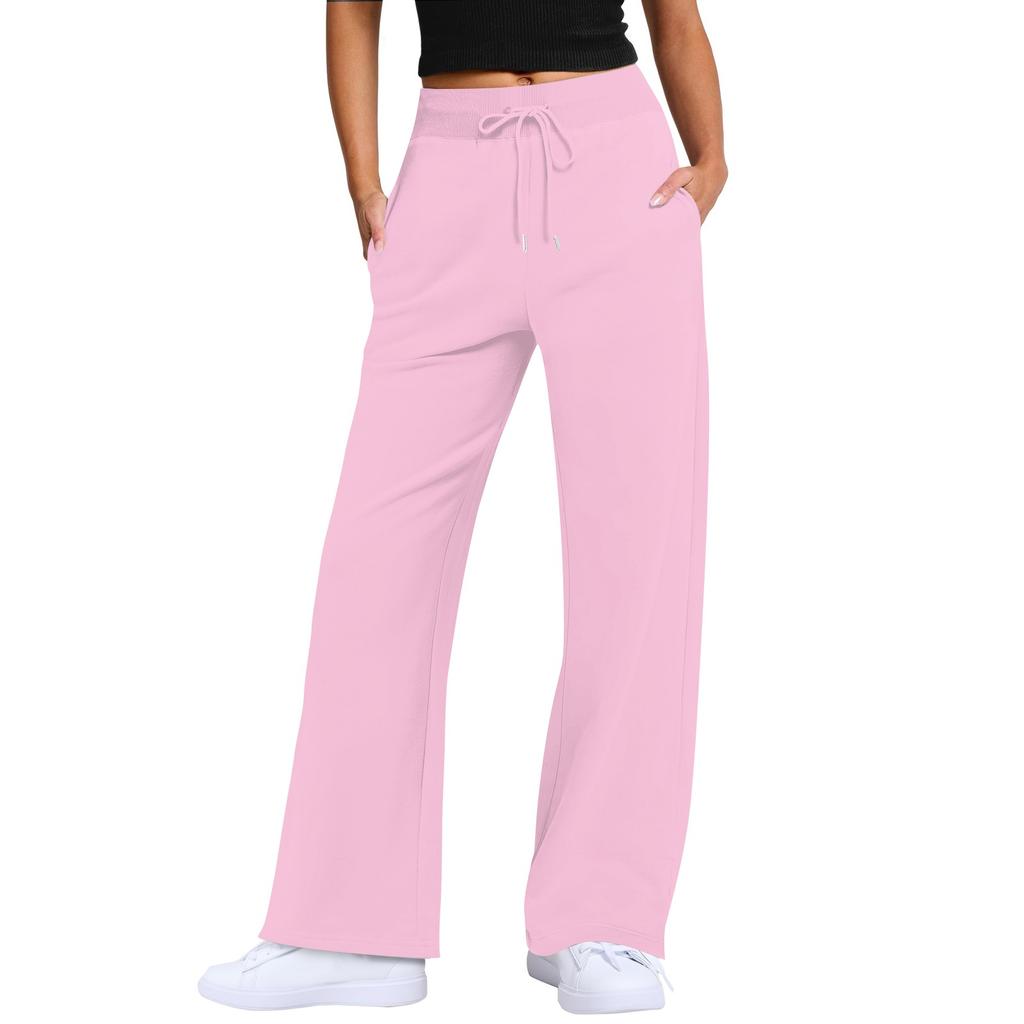 Женские широкие спортивные штаны с высокой талией и завязками для тренировок, спортивные повседневные брюки с карманами