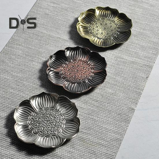 Нескользящий коврик для чашки, хорошая изоляция, форма лотоса, сплав, декор стола, подставка для чая