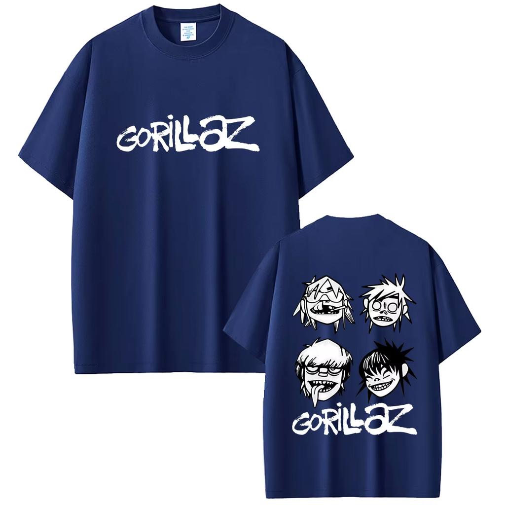 2026 Hot Sale Rock Band Gorillaz T-shirt Men Women Clothing Hip Hop Fashion Streetwear Unisex Vintage Casual Soft Cotton T Shirts Streetwear