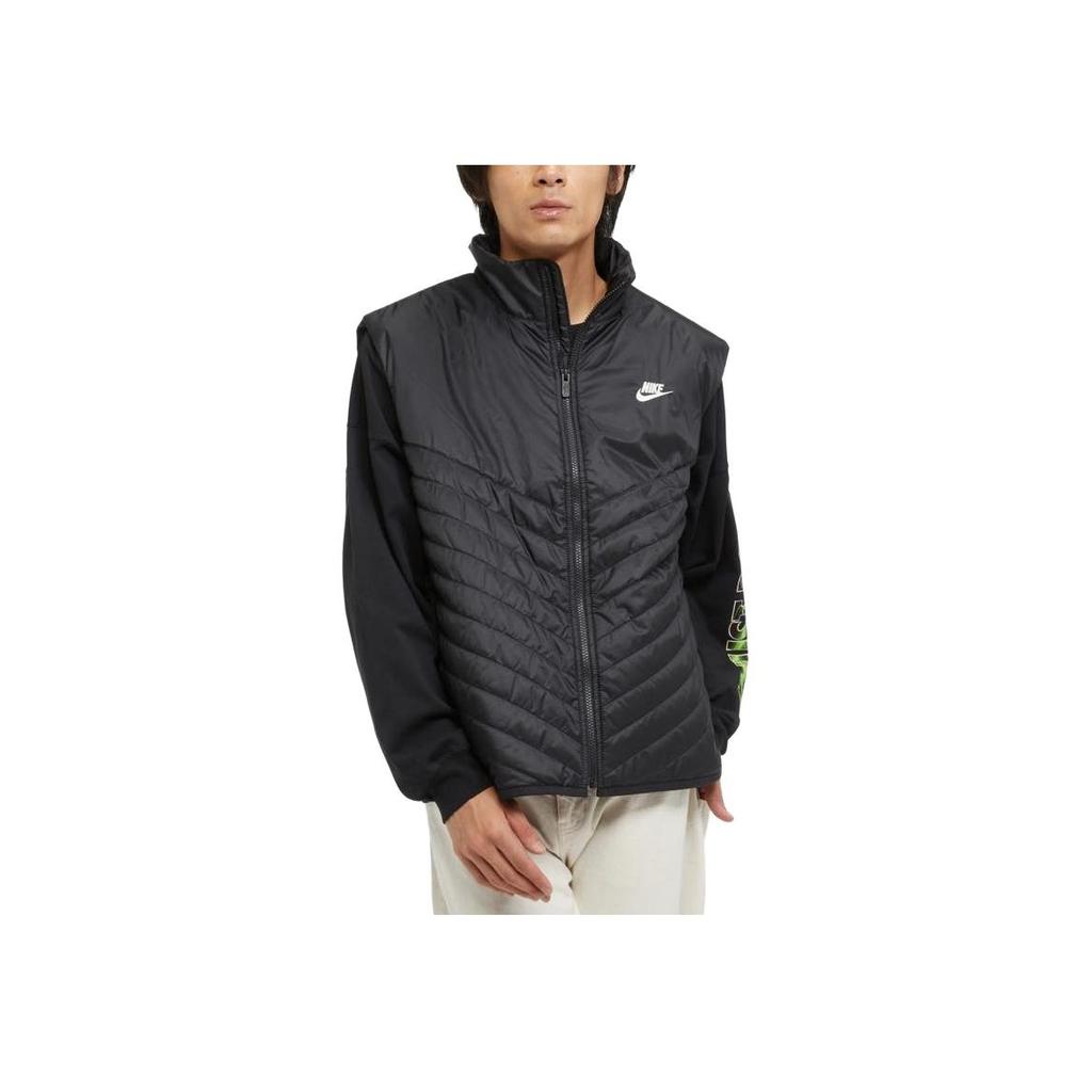 Nike Solid Color Stand Collar Zipper Sleeveless Vest Men Vests Black FB8202-011