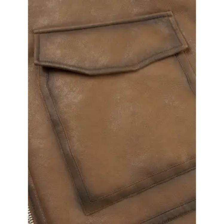 Levis FW24 Performance Warm Fleece Series Куртка из искусственной овчины с регулируемой молнией Мужская куртка Коричневый 002NB-0000