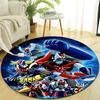 1pc UFO Robot Grendizer10 Design Printed Area Round Carpet for Bedroom Living Room Home Decor Rugs Mat Non Slip Mat Rug for Bedside